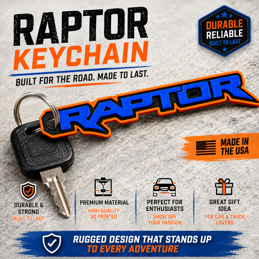 Raptor Keychain Custom Color 3D Printed Truck Keychain