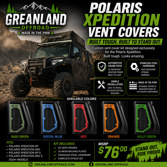Polaris Xpedition Vent Accent Covers – 8-Piece Set | Durable PETG | Greanland Offroad