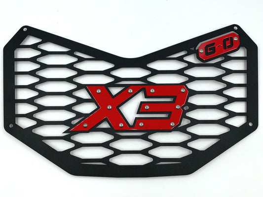 red greanland offroad can am x3 grille