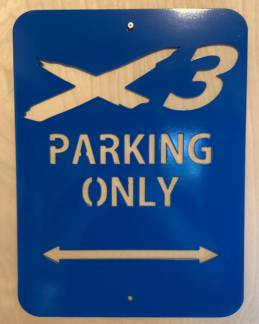 X3 Parking Only Aluminum Sign 12x16 (Can Am X3) - Greanland Offroad