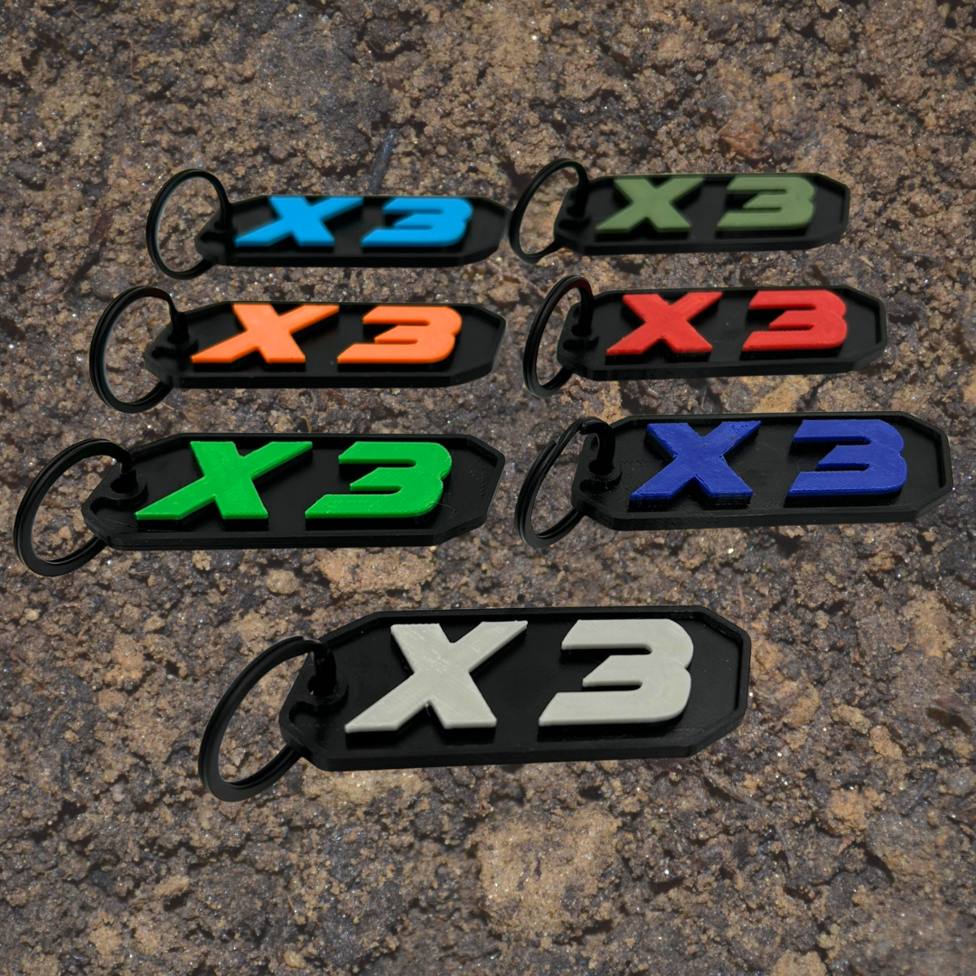 Can Am X3 Keychain – SXS Off-Road Gift – Light Blue, Dark Blue, Moss Green, Bright Green, Red, Orange, Light Gray