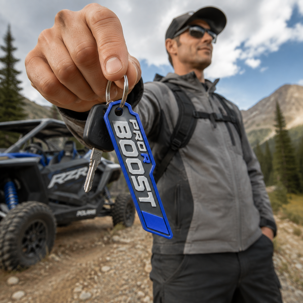 Polaris RZR Pro R Boost Keychain