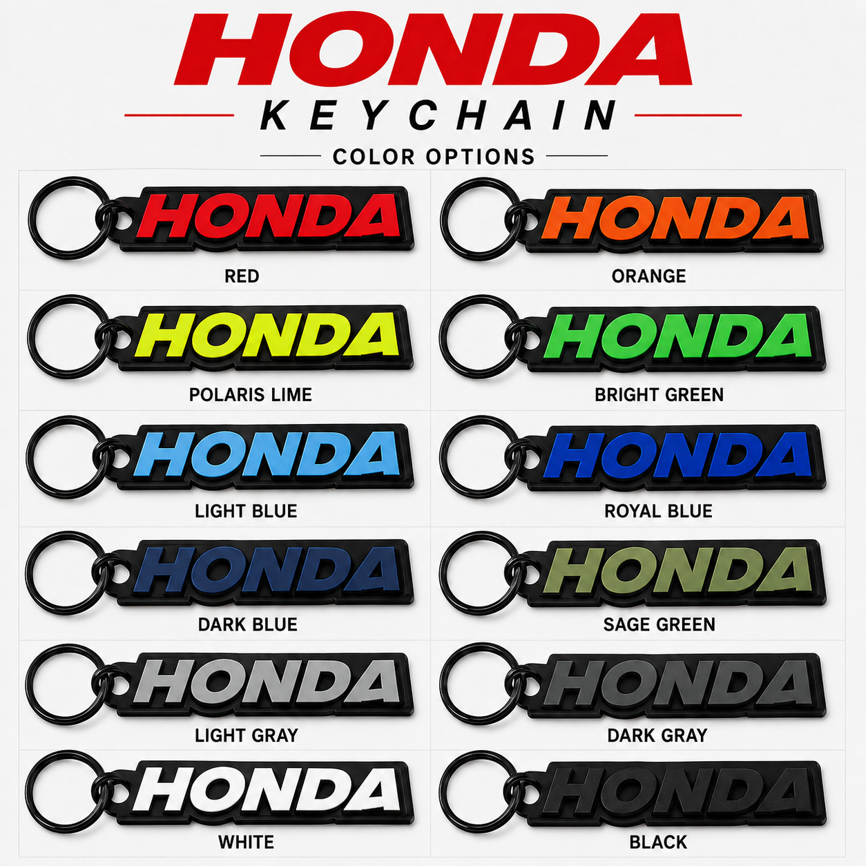 Honda Keychain | 3D Printed Honda Logo Key Ring – Multiple Colors