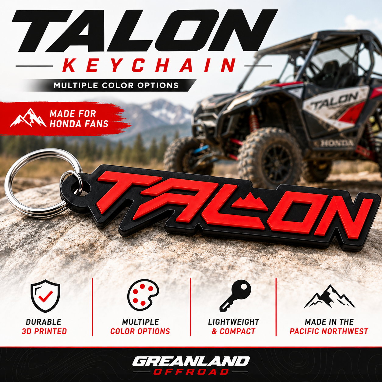 Honda Talon Keychain – 3D Printed UTV Keychain | Multiple Colors