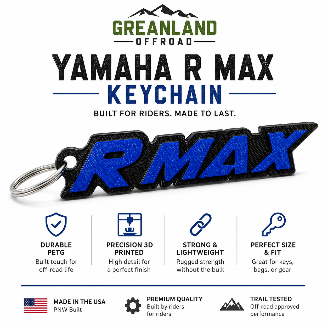 Yamaha RMAX 3D Printed Keychain | Premium PETG UTV Keychain