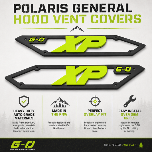Polaris General Hood Vent Covers | Custom Color Overlay Trim | 2016–2026 | Greanland Offroad