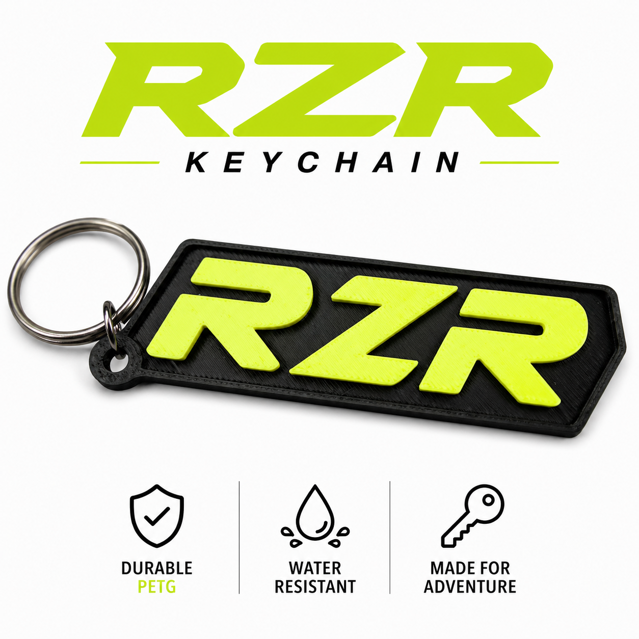 Polaris RZR Keychain – SXS Off-Road Gift – Light Blue, Dark Blue, Moss Green, Bright Green, Red, Orange, Light Gray