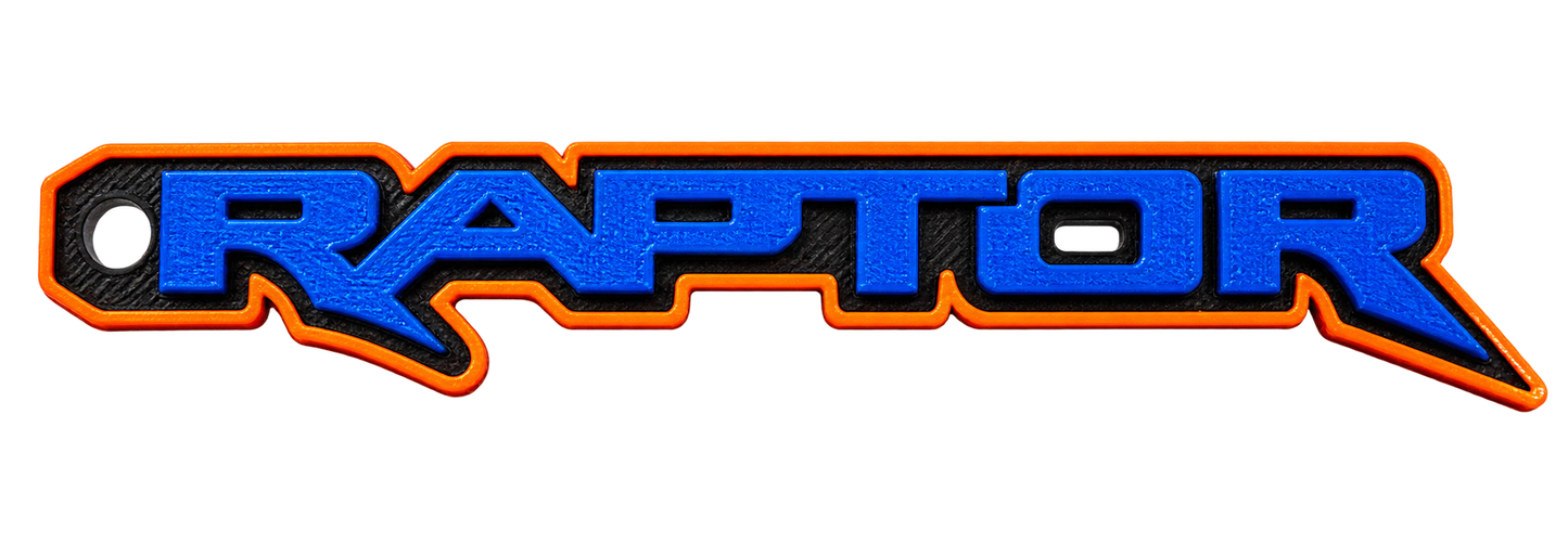 Raptor Keychain   Custom Color 3D Printed Truck Keychain