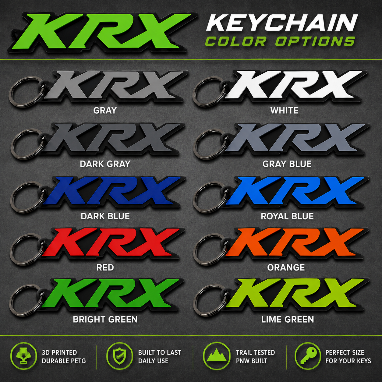 Greanland Offroad Kawasaki KRX Premium Keychain – Durable Offroad Accessory
