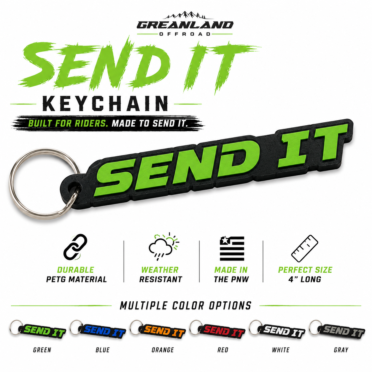 "Send It" Off-Road Keychain – 3D Printed Adventure Key Tag (Copy)