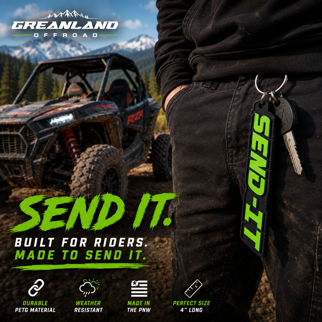 "Send It" Off-Road Keychain – 3D Printed Adventure Key Tag (Copy)