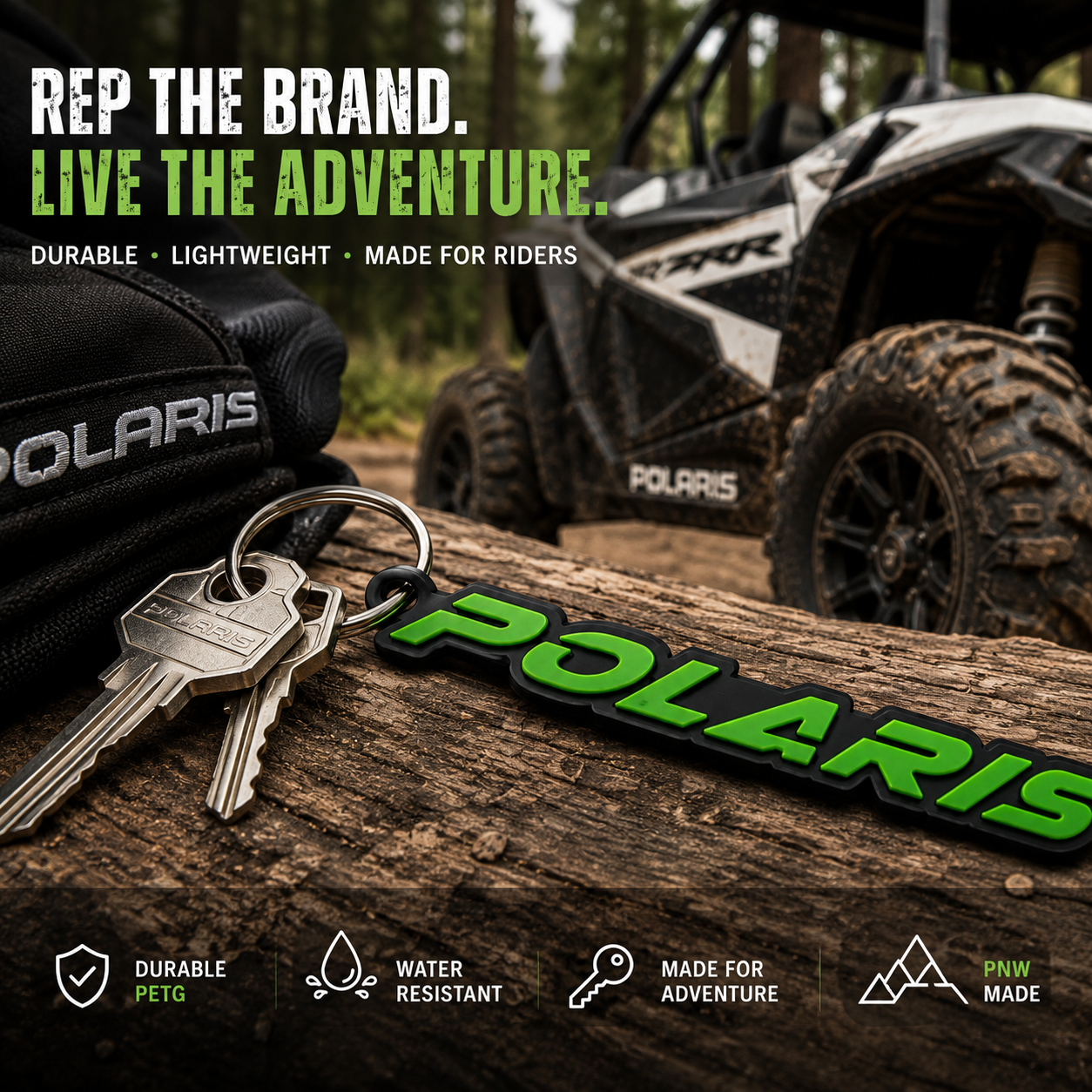 Polaris Keychain – 3D Printed PETG UTV Keychain | Multiple Colors