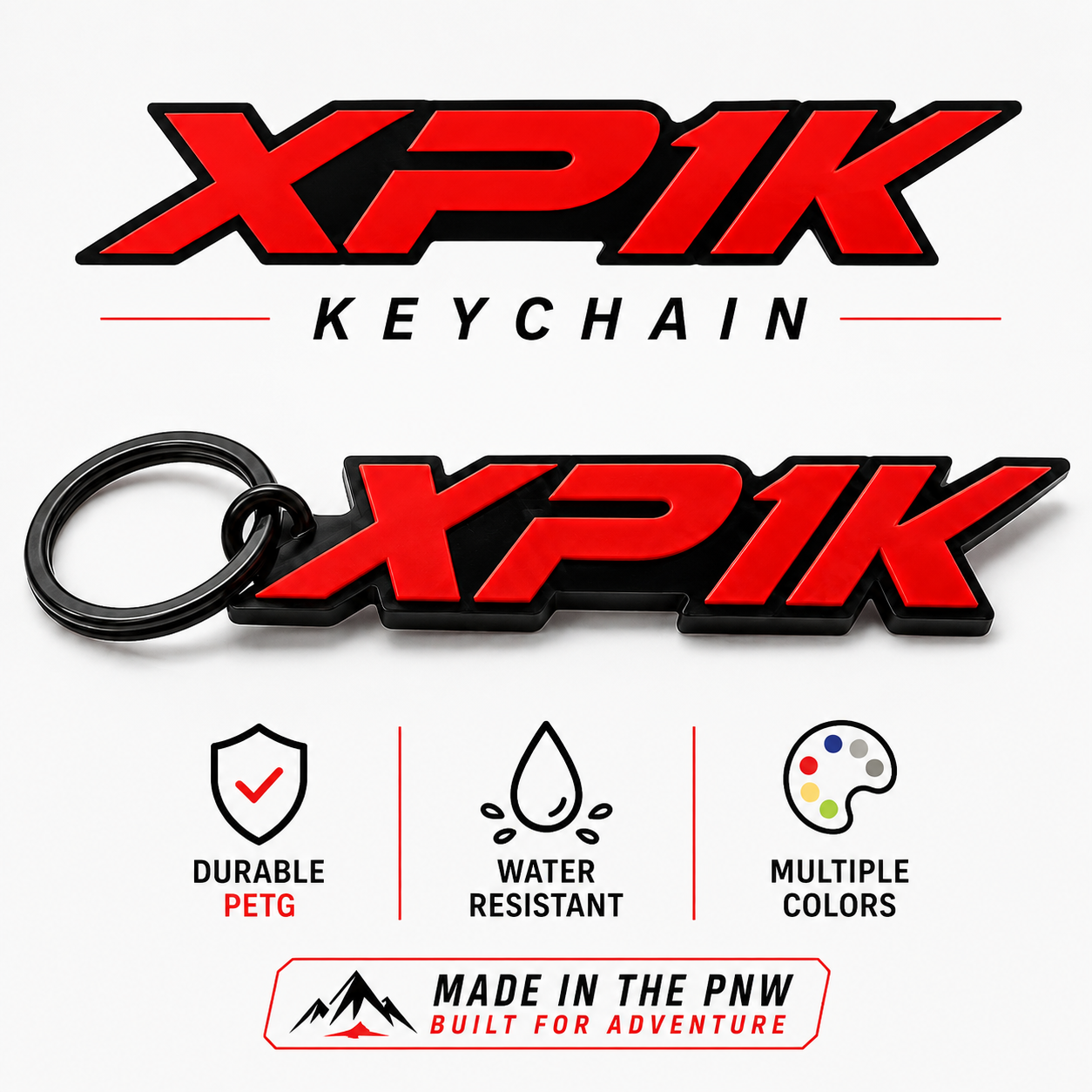 Polaris "XP1K" Keychain – 3D Printed PETG UTV Keychain | Multiple Colors