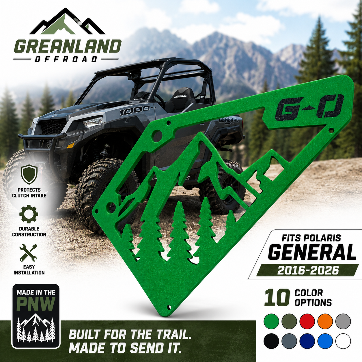 Polaris General Mountains Clutch Intake Cover (2016-2026) CVT Vent