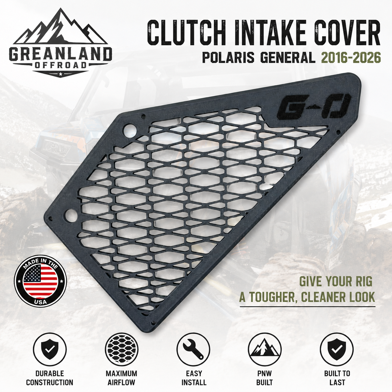 Polaris General Mesh Clutch Intake Cover (2016-2026) CVT Vent
