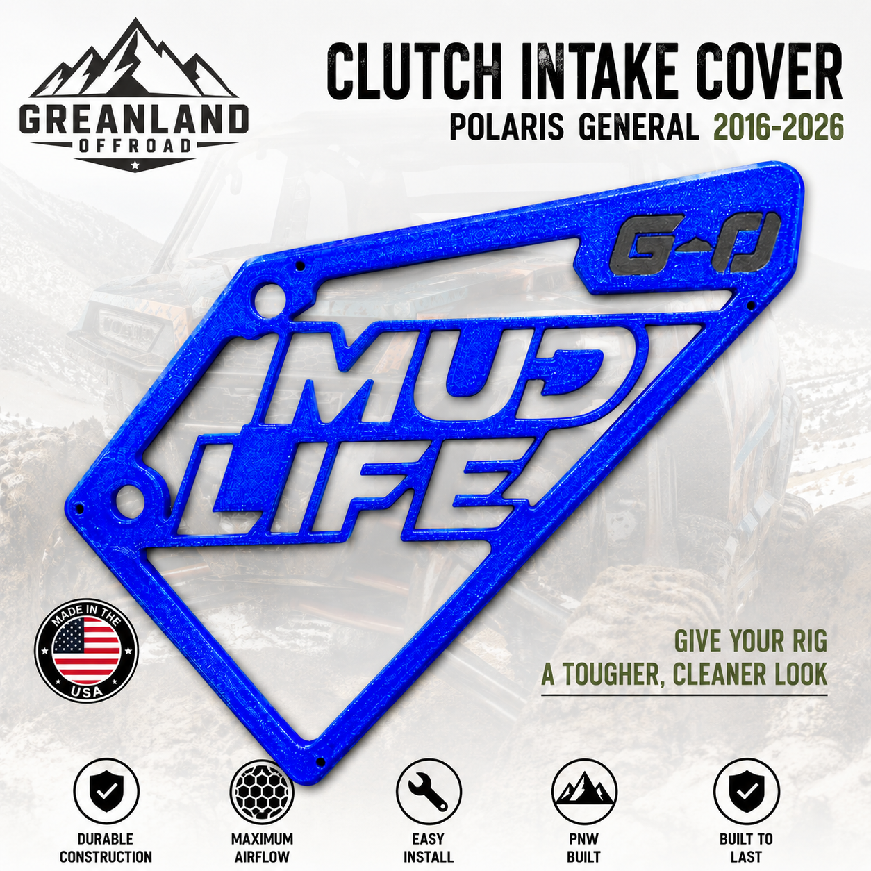 Polaris General Mud Life Clutch Intake Cover (2016-2026) CVT Vent