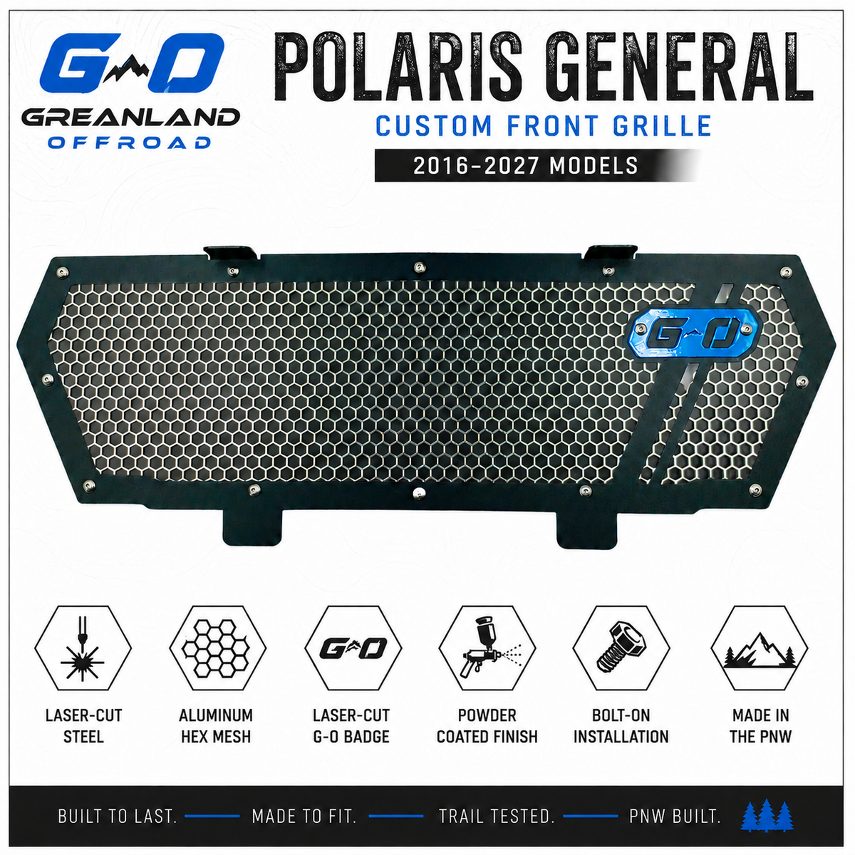Polaris General Custom Mesh Grille (2016+) | Heavy Duty UTV Front Upgrade