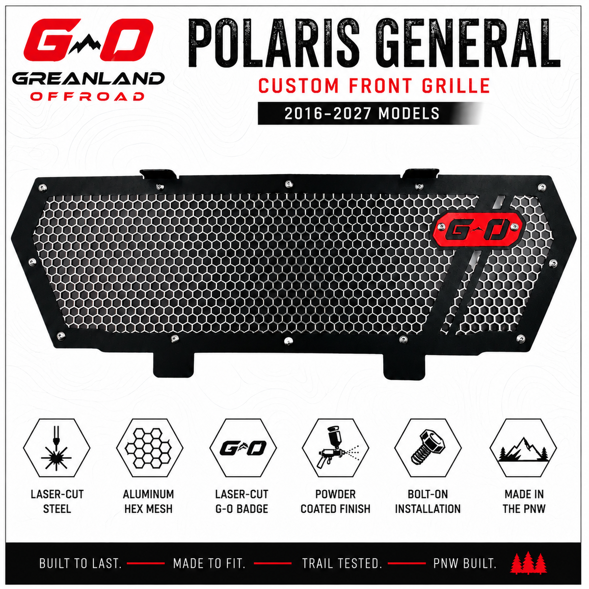 Polaris General Custom Mesh Grille (2016+) | Heavy Duty UTV Front Upgrade