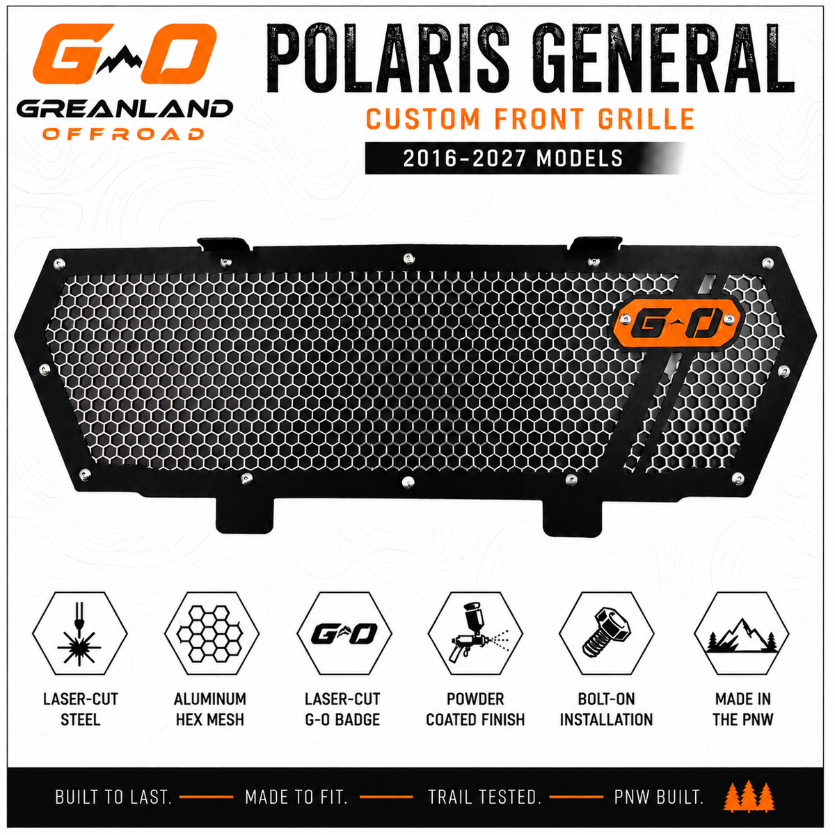 Polaris General Custom Mesh Grille (2016+) | Heavy Duty UTV Front Upgrade