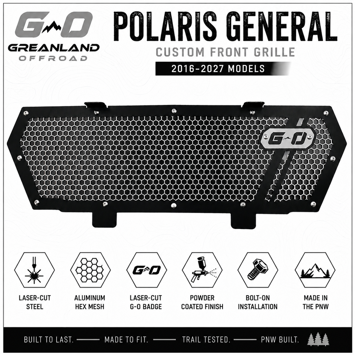 Polaris General Custom Mesh Grille (2016+) | Heavy Duty UTV Front Upgrade