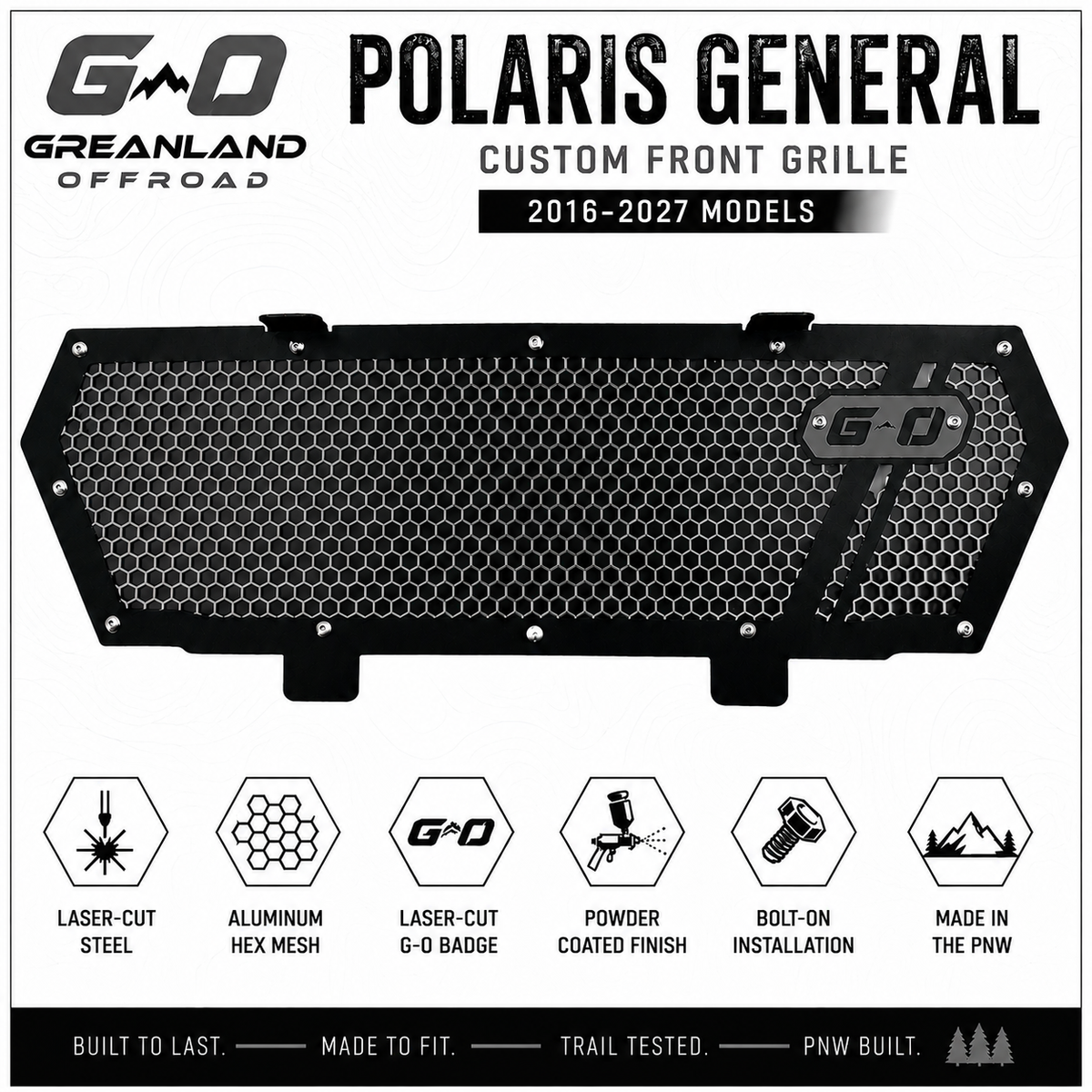 Polaris General Custom Mesh Grille (2016+) | Heavy Duty UTV Front Upgrade