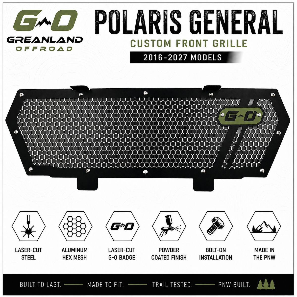 Polaris General Custom Mesh Grille (2016+) | Heavy Duty UTV Front Upgrade
