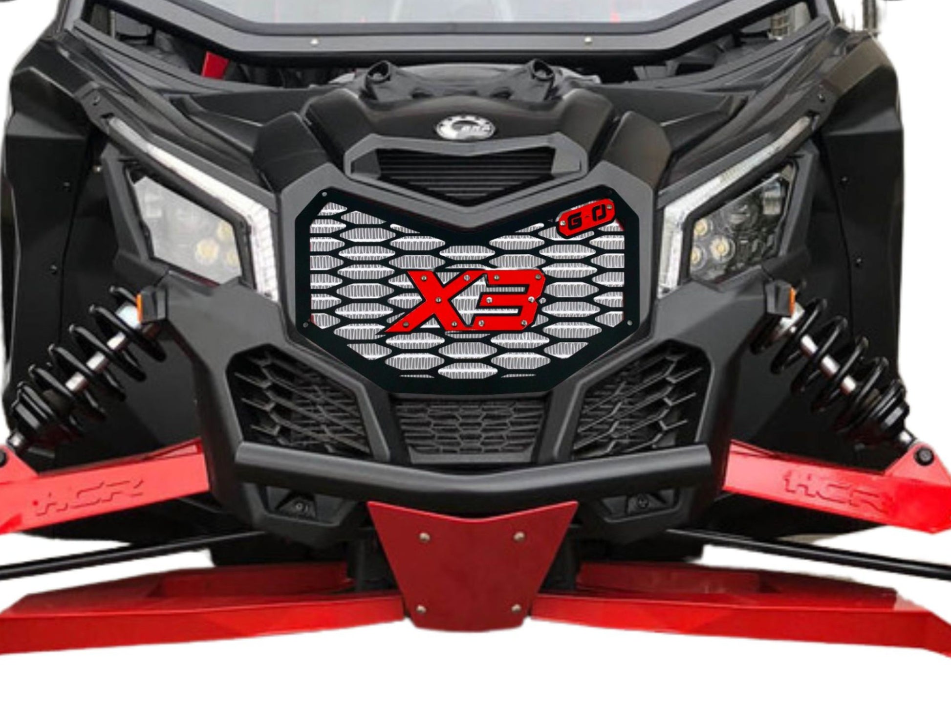 red greanland offroad grille on a custom can am x3