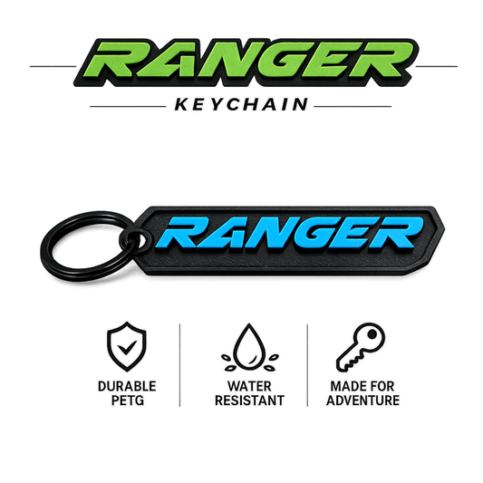 Polaris Ranger Keychain – SXS Off-Road Gift – Light Blue, Dark Blue, Moss Green, Bright Green, Red, Orange, Light Gray
